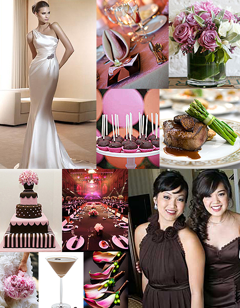 brown and pink wedding