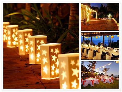  hour for your outdoor wedding Paper lanterns can also be cost effective 