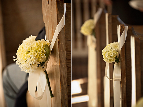 Ivory Hydrangeas tied with an Ivory Ribbon