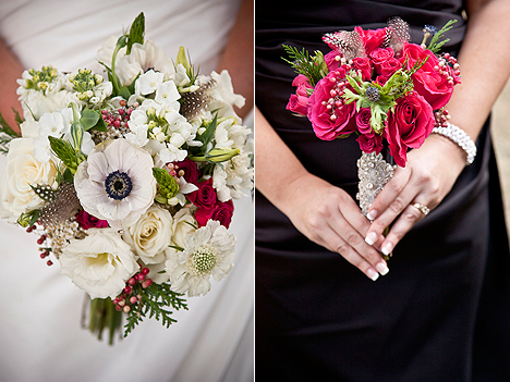 I love black and white anemones the dark pink berries and the vintage 