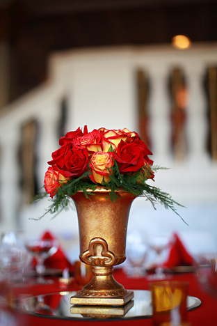 My centerpieces were a 50 50 mix of Freedom and Circus roses 