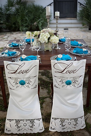 I love these custom made chair covers by Customized Wedding Creations on 