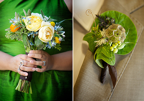 green and yellow wedding colors