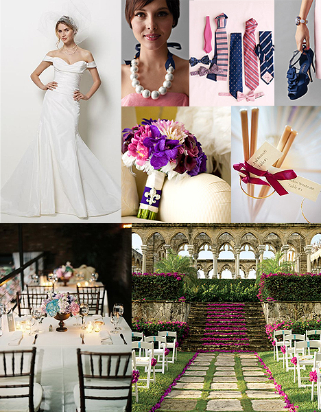 Whether you have a vintage or classically styled wedding blue purple