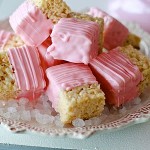 Rice Krispy Treats Dipped in Pink Chocolate