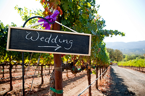 I love this wedding sign via Hello Lucky This cute little statement will