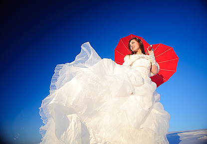 woman in wedding dress