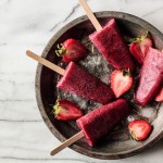 Roasted Strawberry Red Wine Popsicles