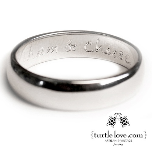 Engraved ring wedding