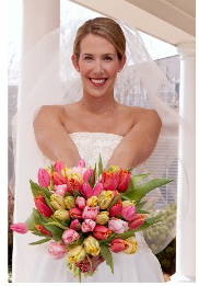 bride with flowers