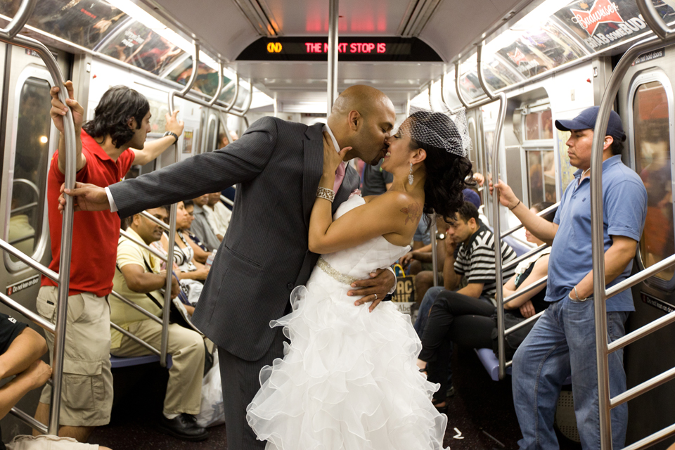 subway wedding pictures