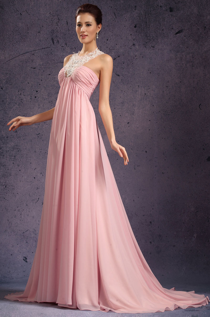 lace-halter-neck-empire-chiffon-candy-pink-chiffon-evening-dress
